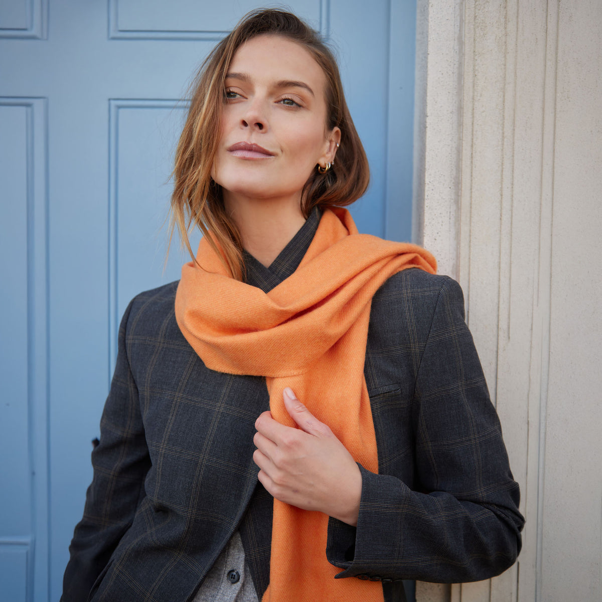 Tangerine Merino Scarf
