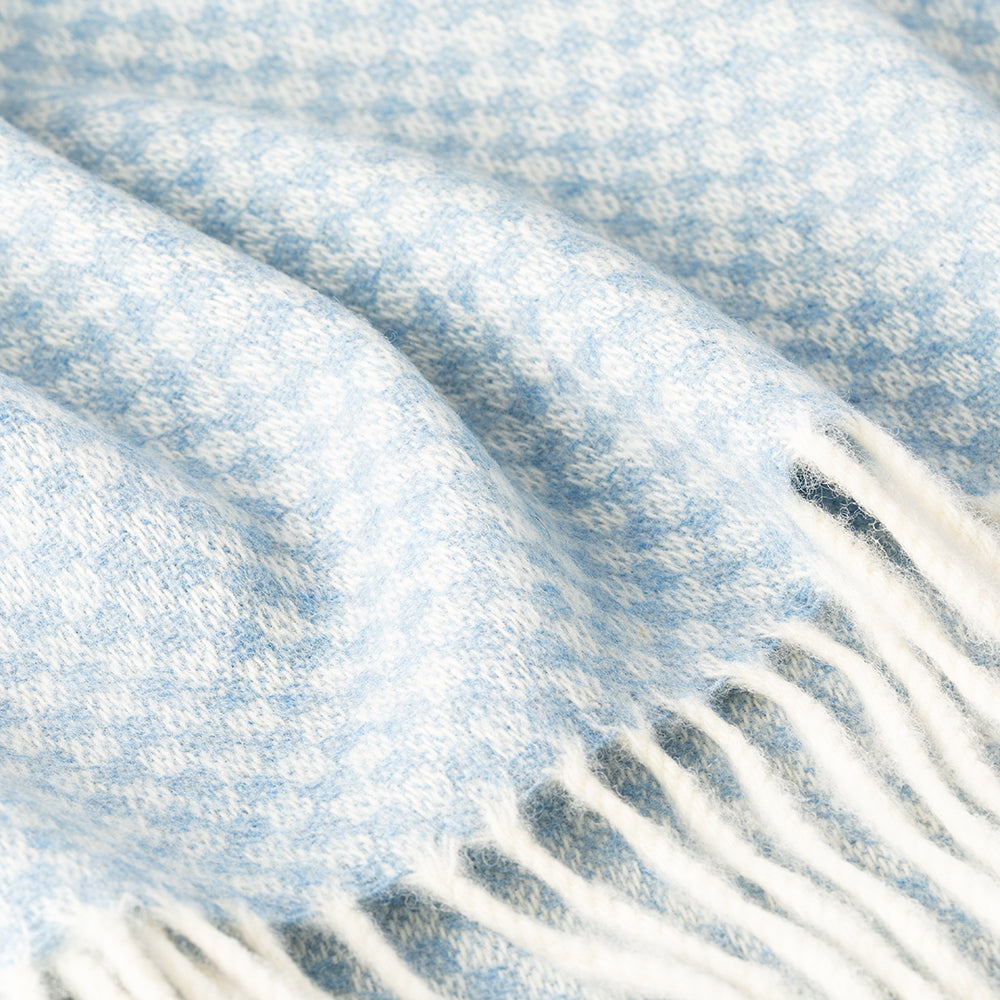 Lambswool | Blue Basket Weave Baby Blanket