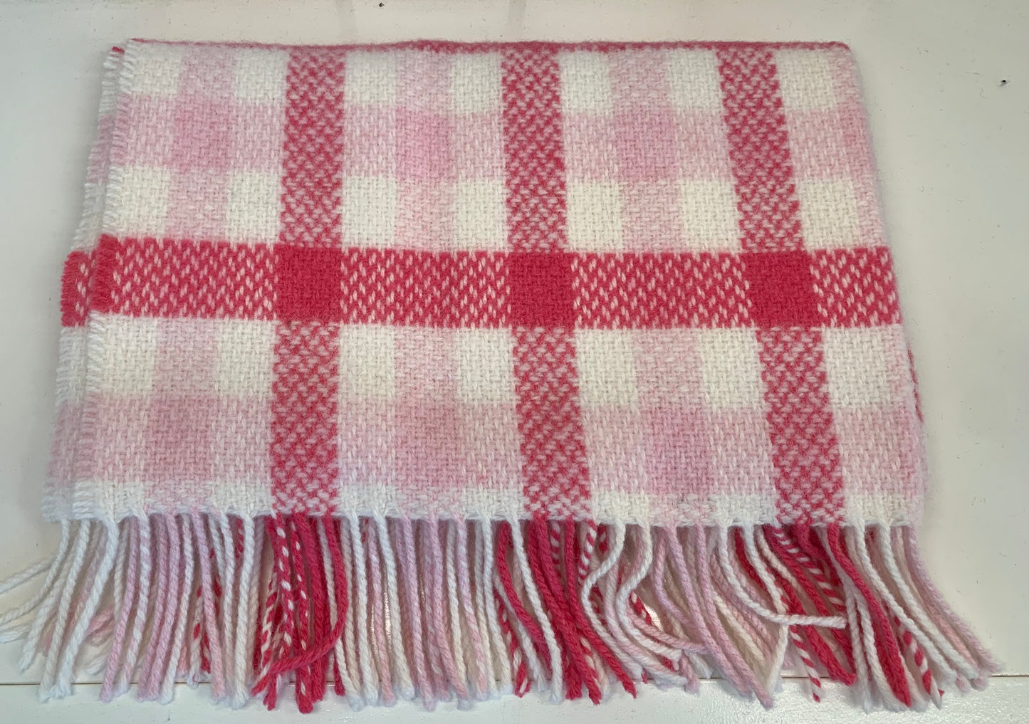 Merino & Cashmere  | Red Block Check Baby Blanket