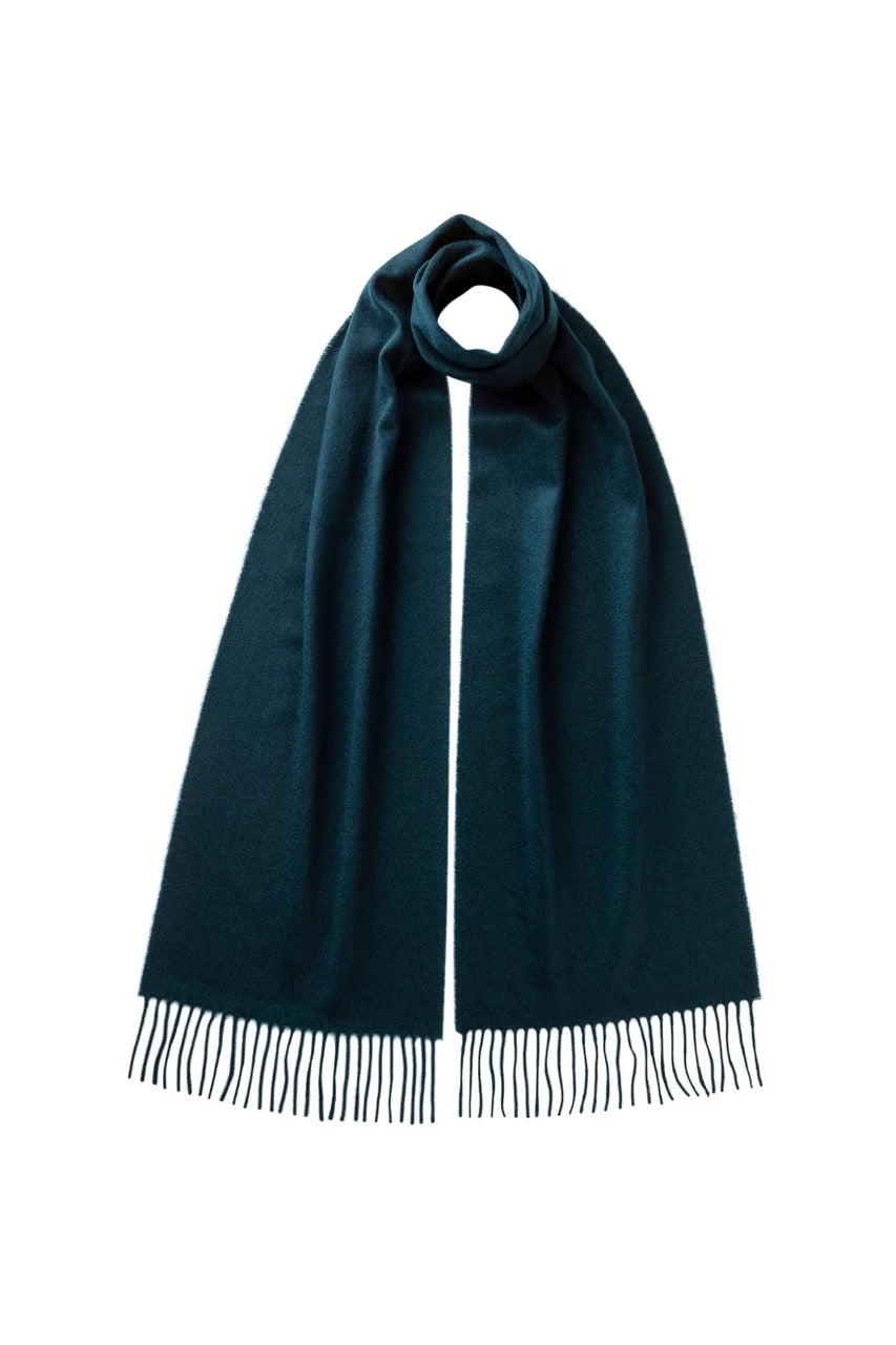 Extra Wide Bottle Green Cashmere Scarf