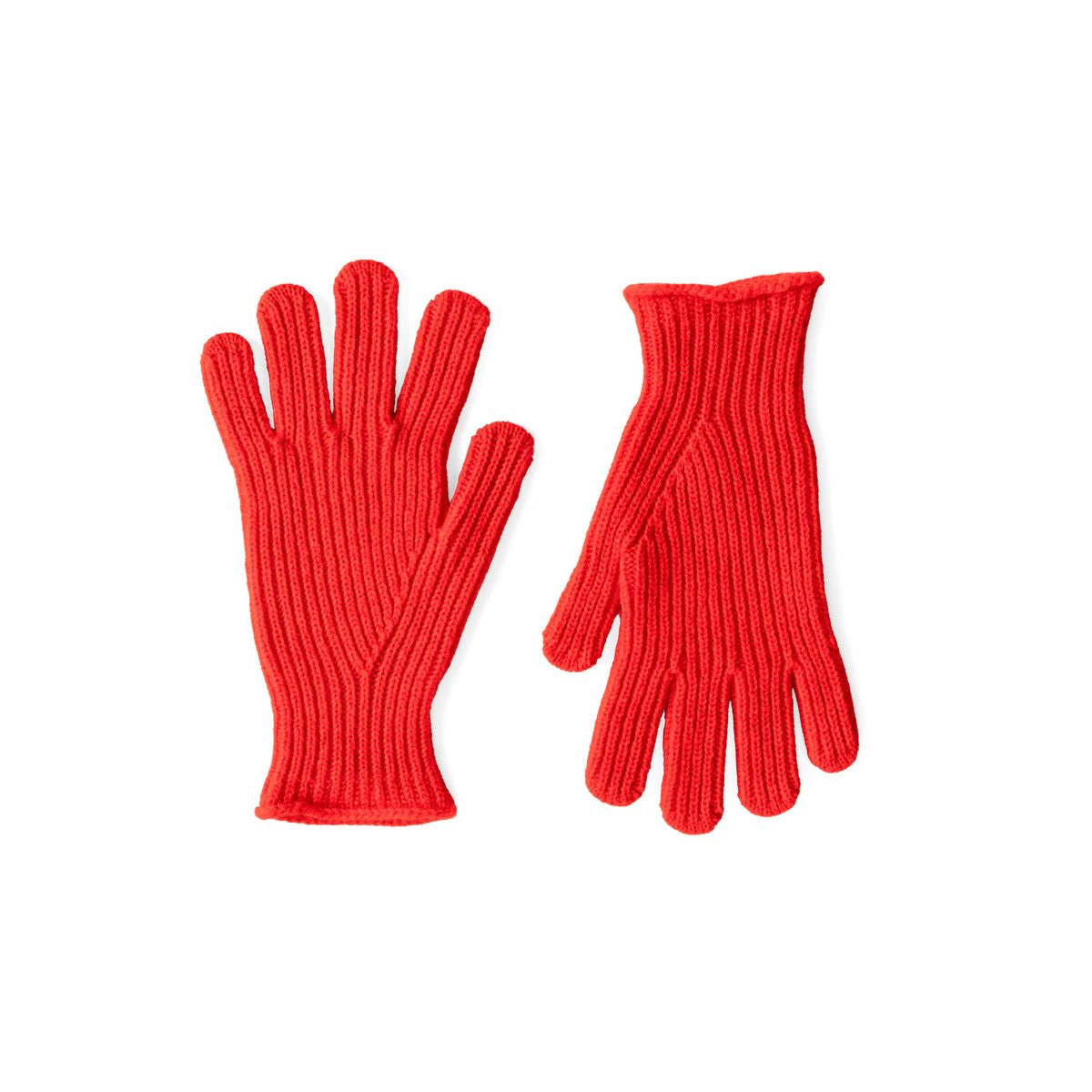 Pair of red gloves on a white background
