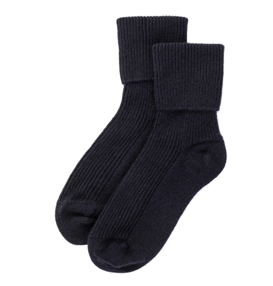 Ladies Dark Navy Cashmere Bed Socks