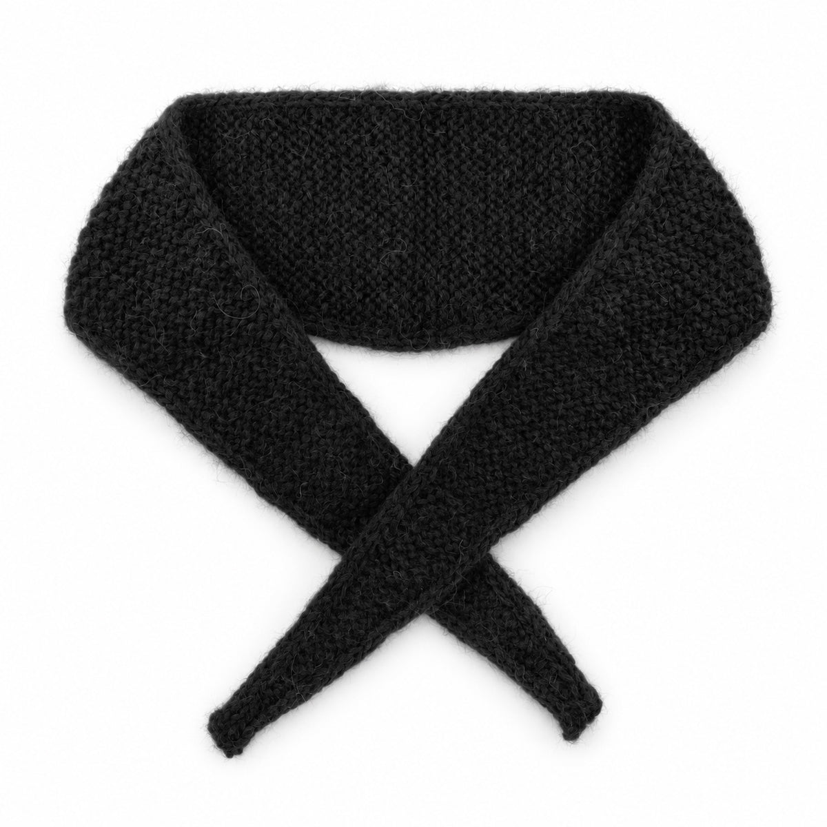 Lisa Handknitted Small Scarfette Black