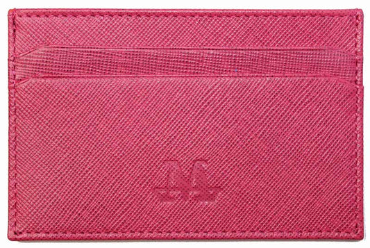 Small Pink Leather Card Holder