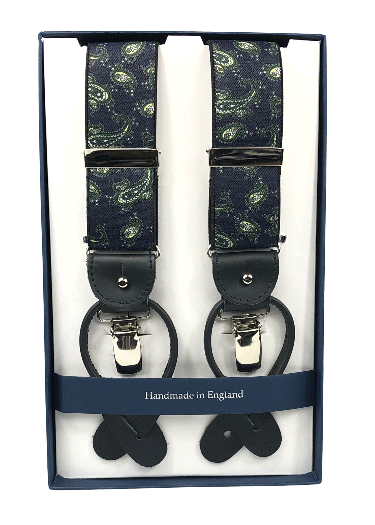 Navy Paisley Braces