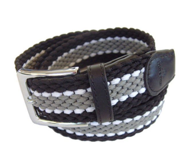 Black Stripe Woven Belt