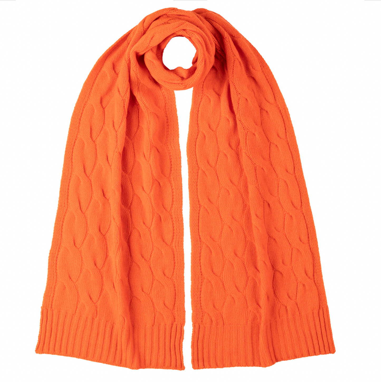 Cashmere Gauzy Cable Scarf | Tango