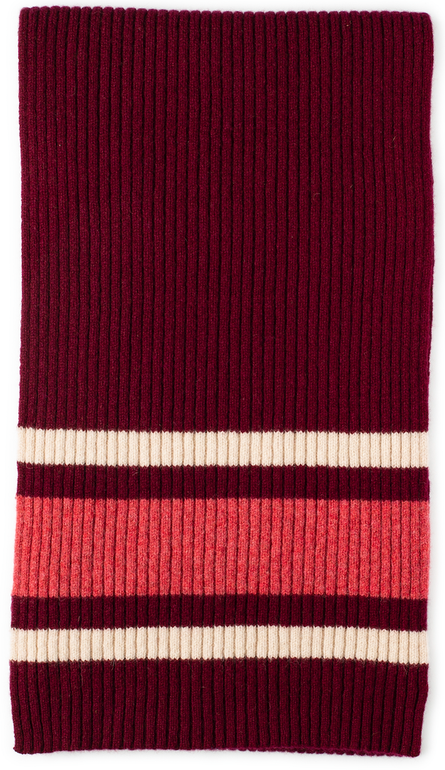 Loudoun Scarf - Burgundy with Coral