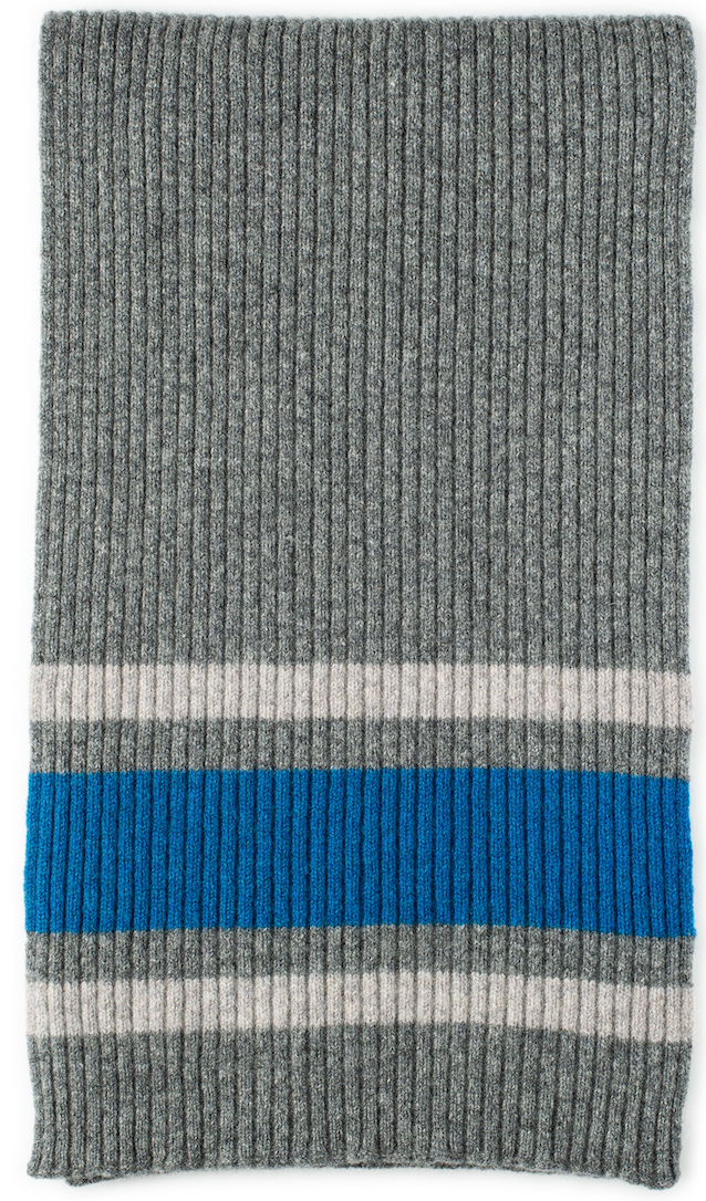Loudoun Scarf - Grey with Sky Blue
