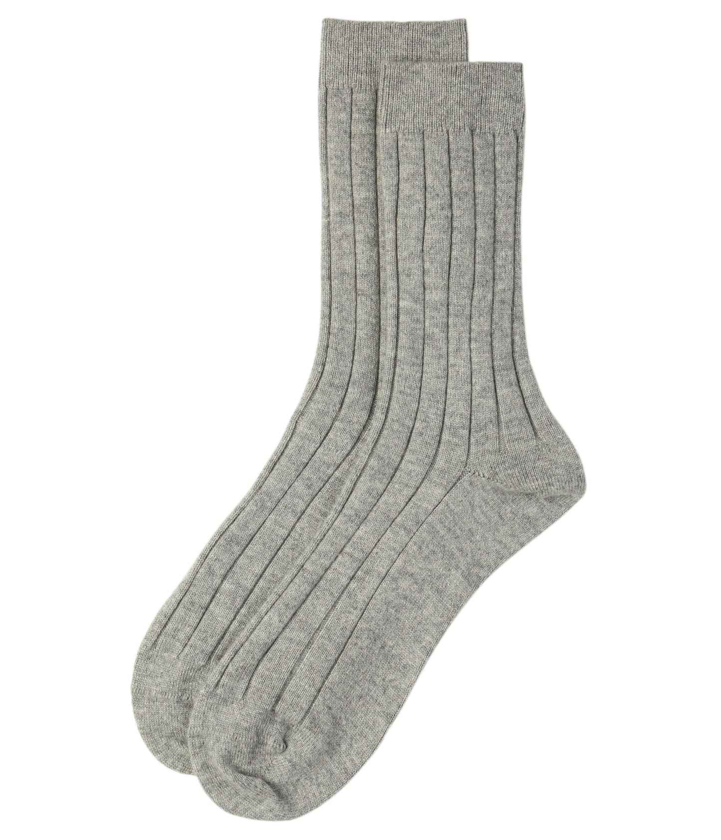 Light Grey Cashmere Ribbed Socks