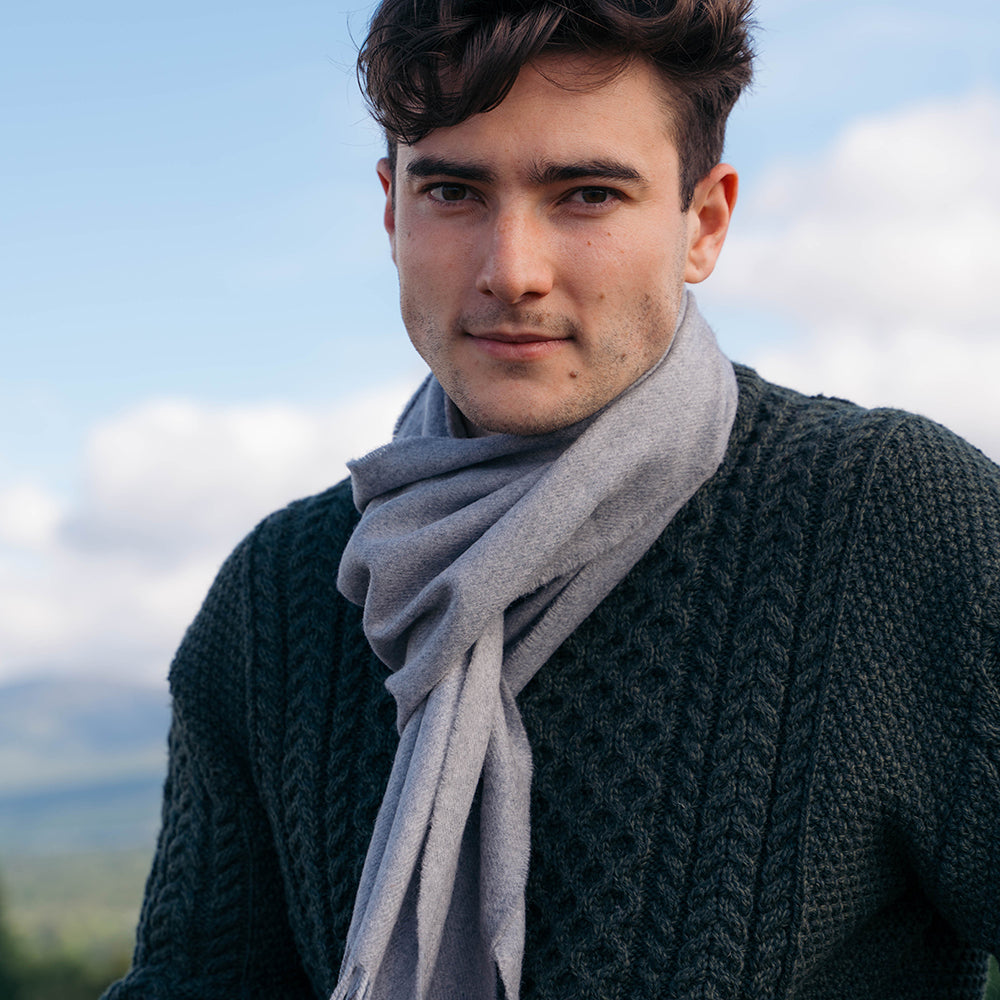 Silver Grey Merino Scarf