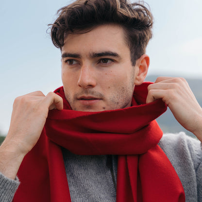 Crimson Red Merino Scarf