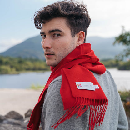 Crimson Red Merino Scarf
