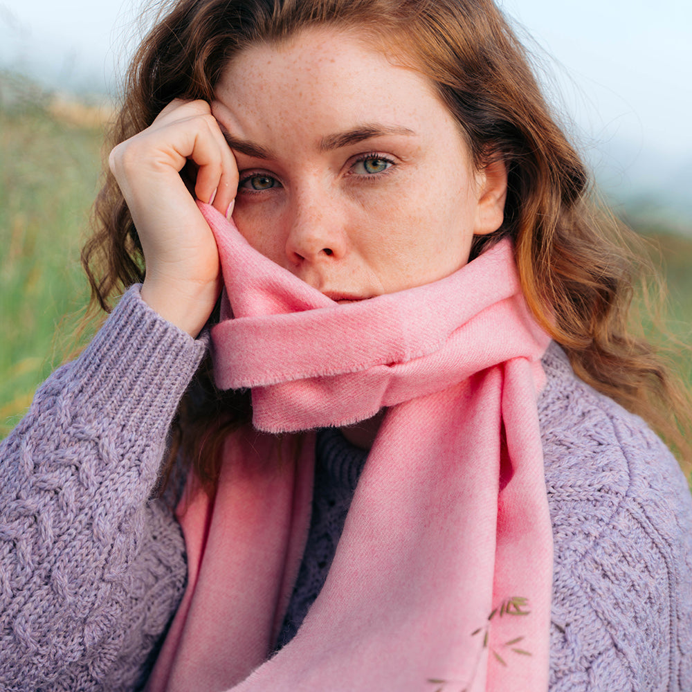 Carnation Pink Merino Scarf
