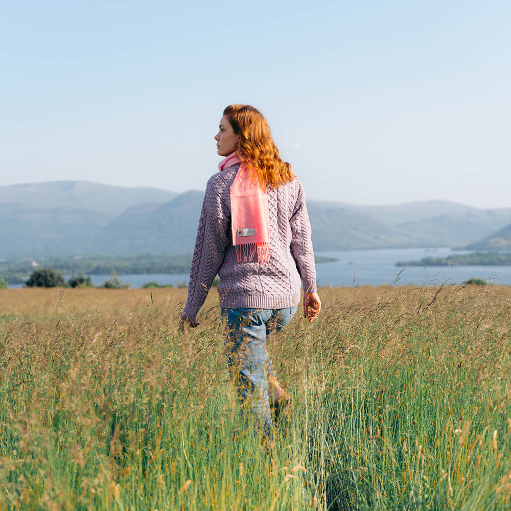 Carnation Pink Merino Scarf