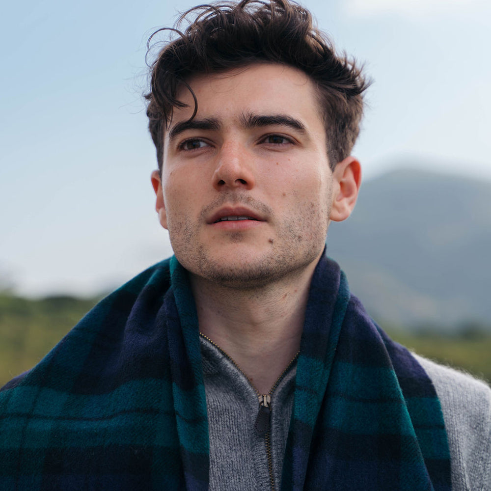 Black Watch Tartan Lambswool Scarf