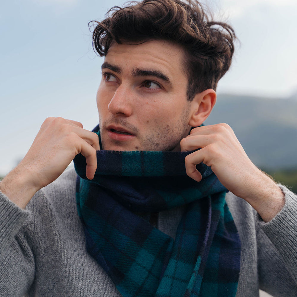 Black Watch Tartan Lambswool Scarf