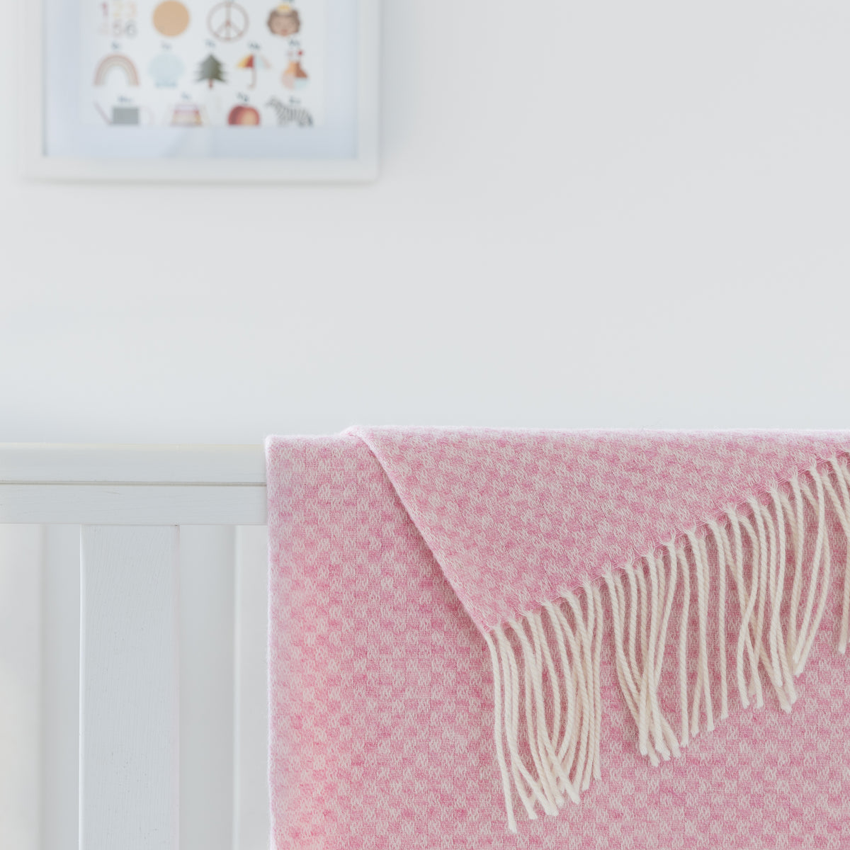 Lambswool | Pink Basket Weave Baby Blanket