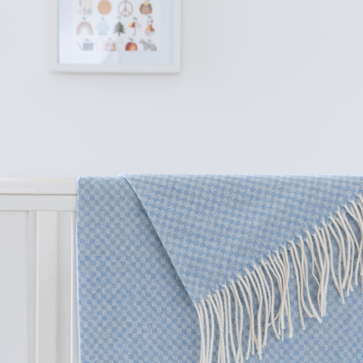 Lambswool | Blue Basket Weave Baby Blanket