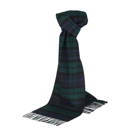 Extra Wide Black Watch Cashmere Scarf