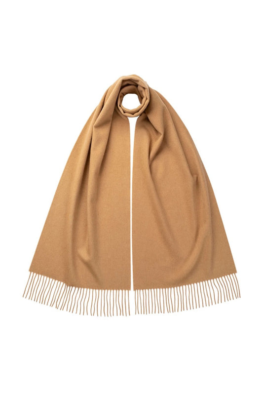 Extra Wide Camel Cashmere Scarf
