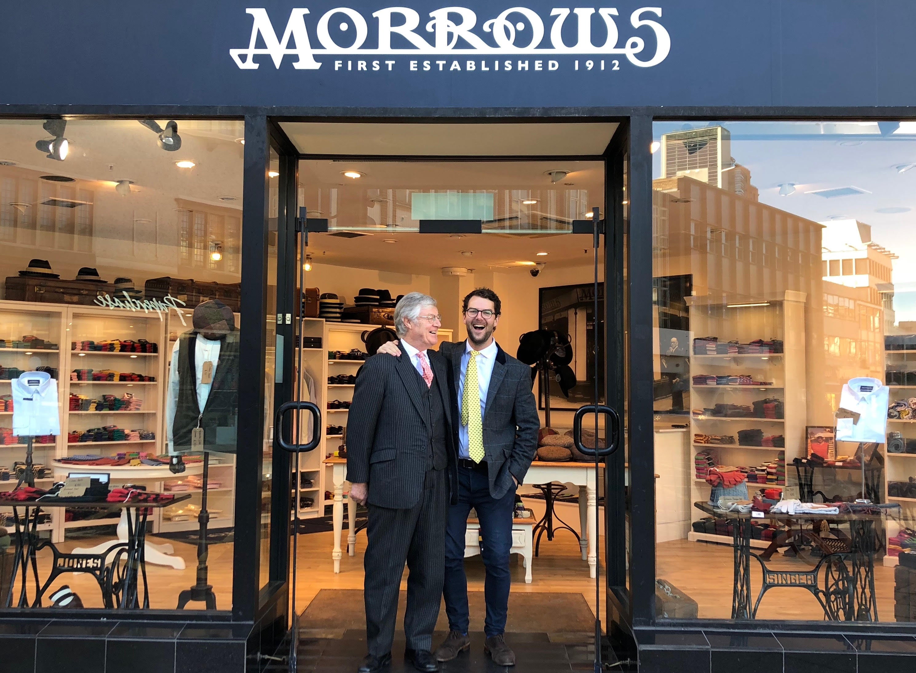Graham and Philip Morrow outside Morrows Shop in Putney