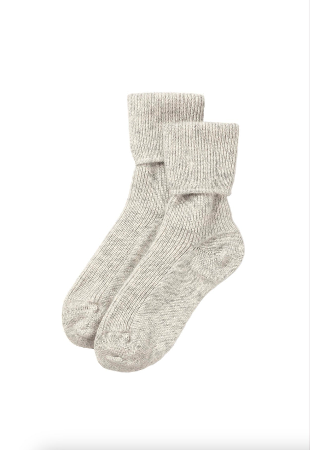 Ladies Light Grey Cashmere Bed Socks