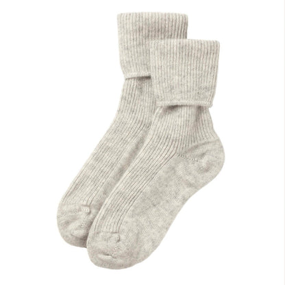 Ladies Light Grey Cashmere Bed Socks