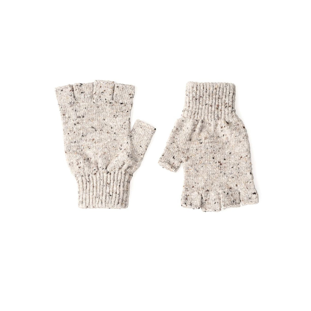 Men's Shin Fingerless Gloves - Cream