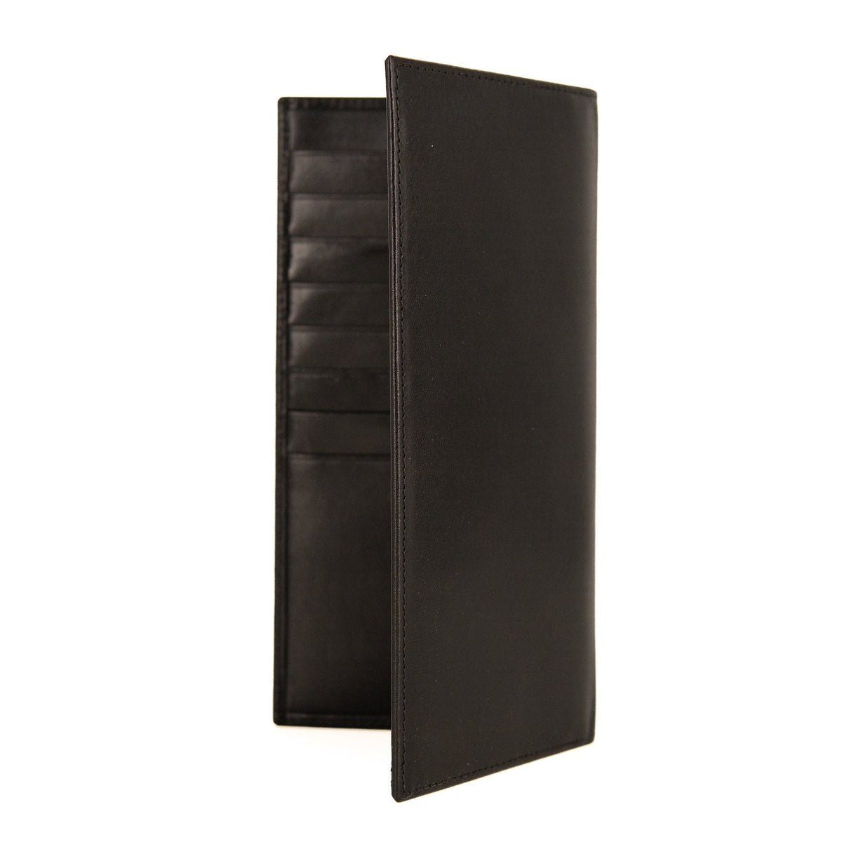 Tall Leather Wallet - Black