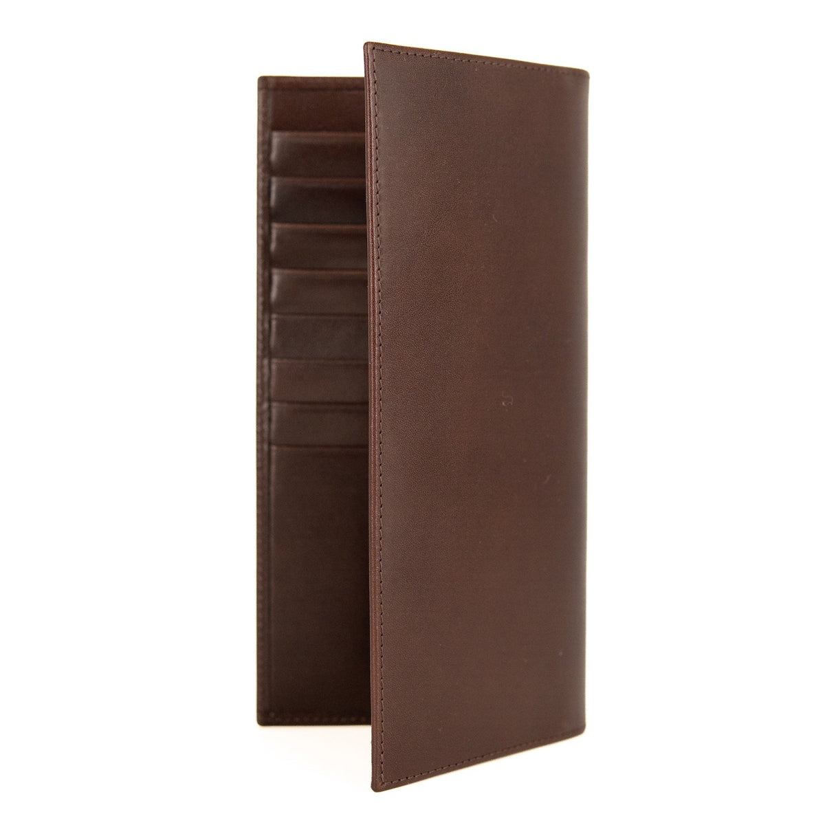 Tall Leather Wallet - Brown