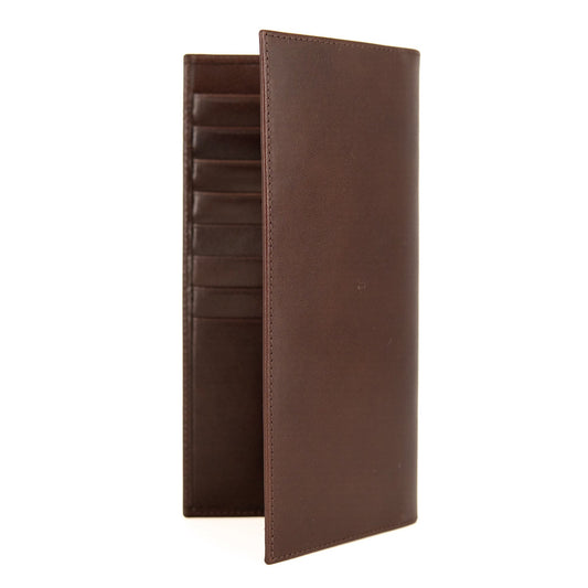Tall Leather Wallet - Brown