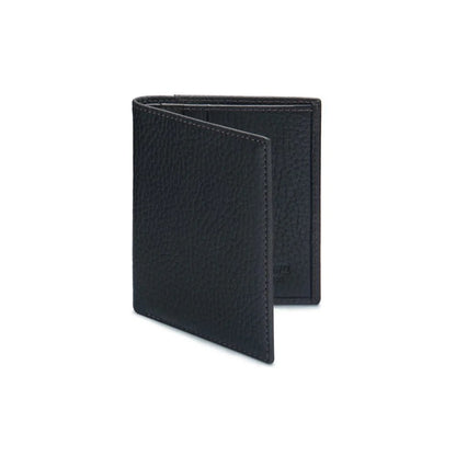 Compact Leather Wallet - Black