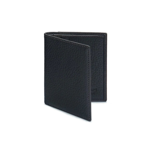 Compact Leather Wallet - Black