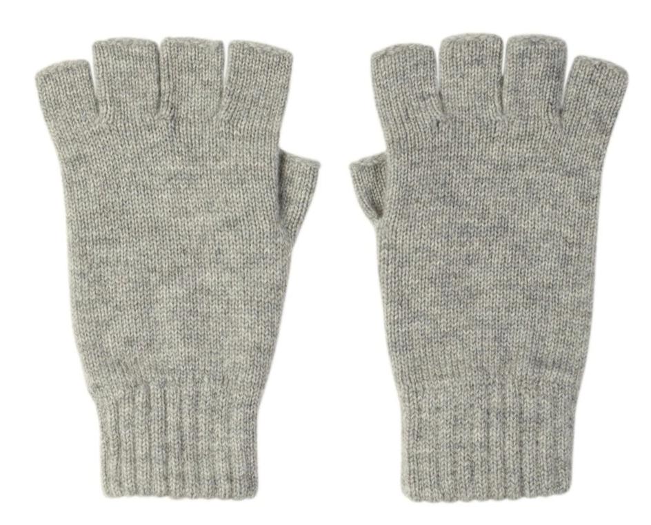 Light Grey Cashmere Fingerless Gloves