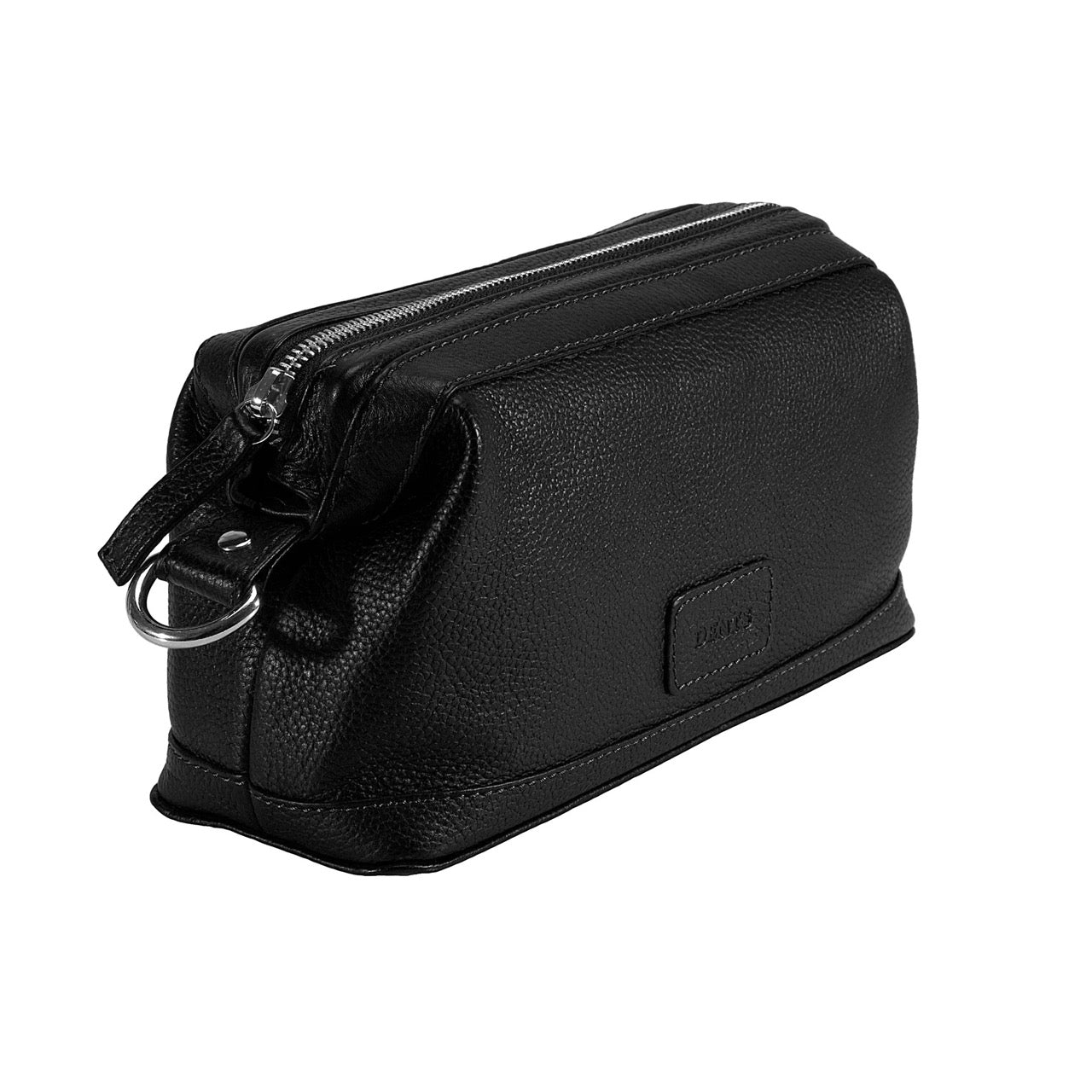 Black Leather Wash Bag