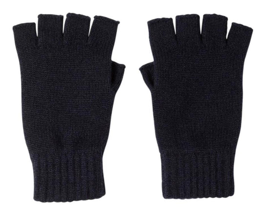 Navy Cashmere Fingerless Gloves