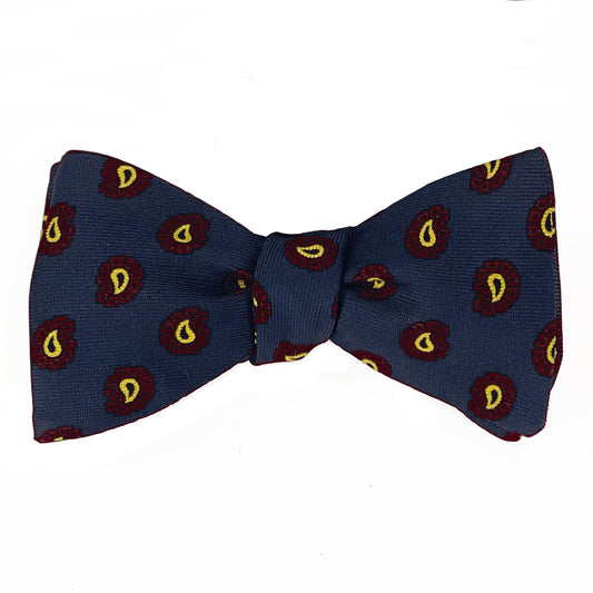 Navy with Port & Gold Paisley Bow Tie