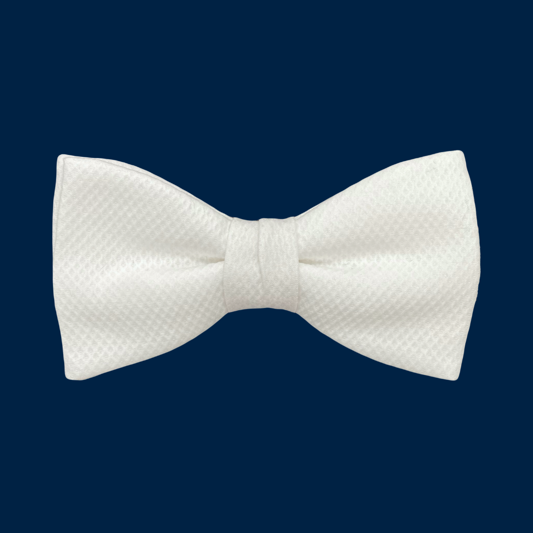 White Clip-On Bow Tie