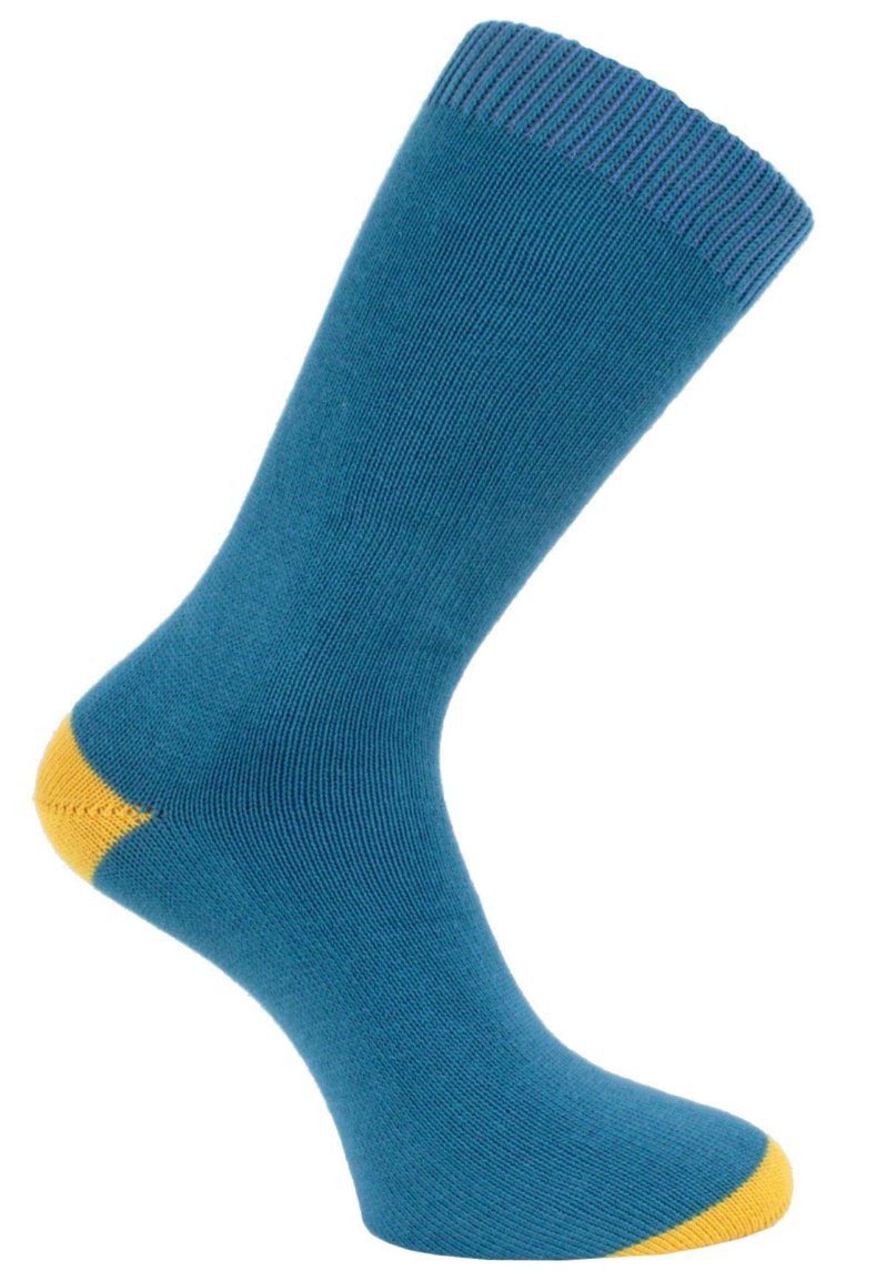 Landsdowne Thin Blue and Yellow Socks- Seamless Toe Design