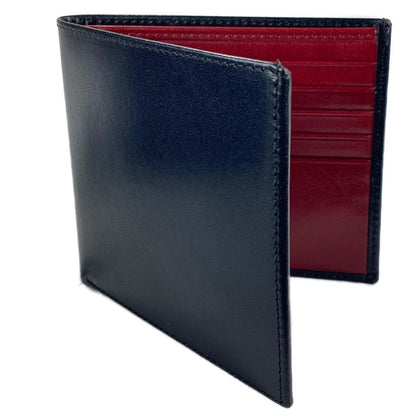 Classic Leather Wallet - Black with Red