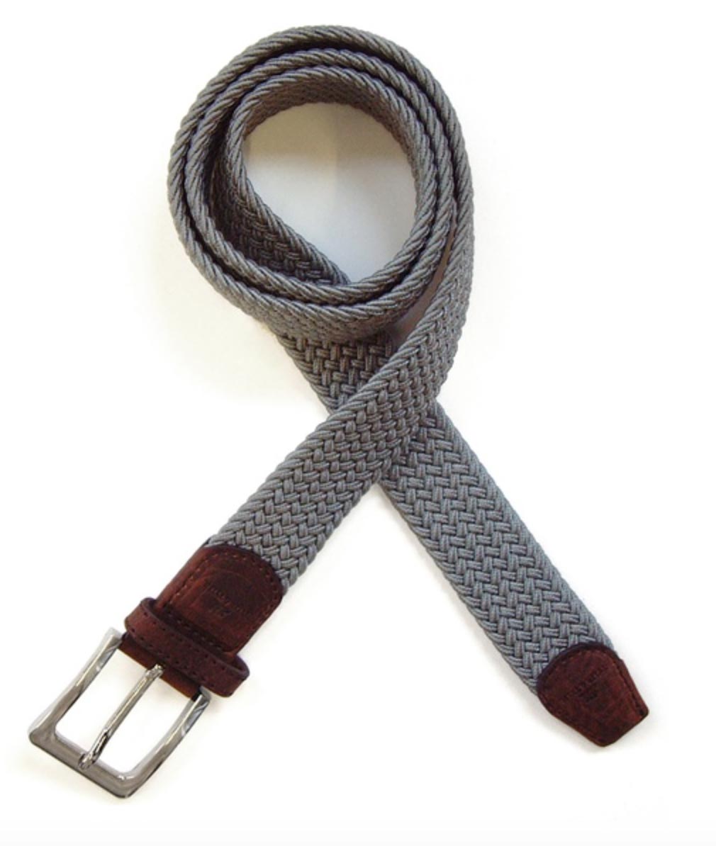Grey Belt Woven Elasticated Belt - Made in Italy