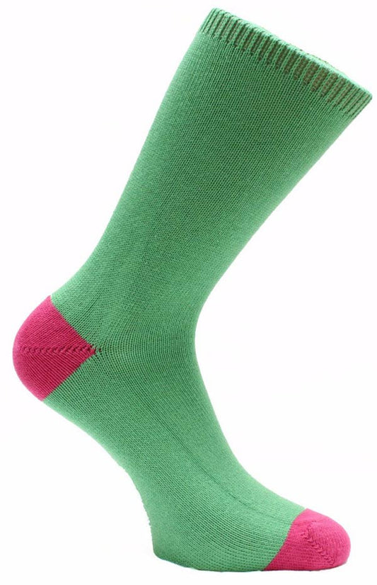 Sandon Green and Pink Socks - Seamless Toe Design