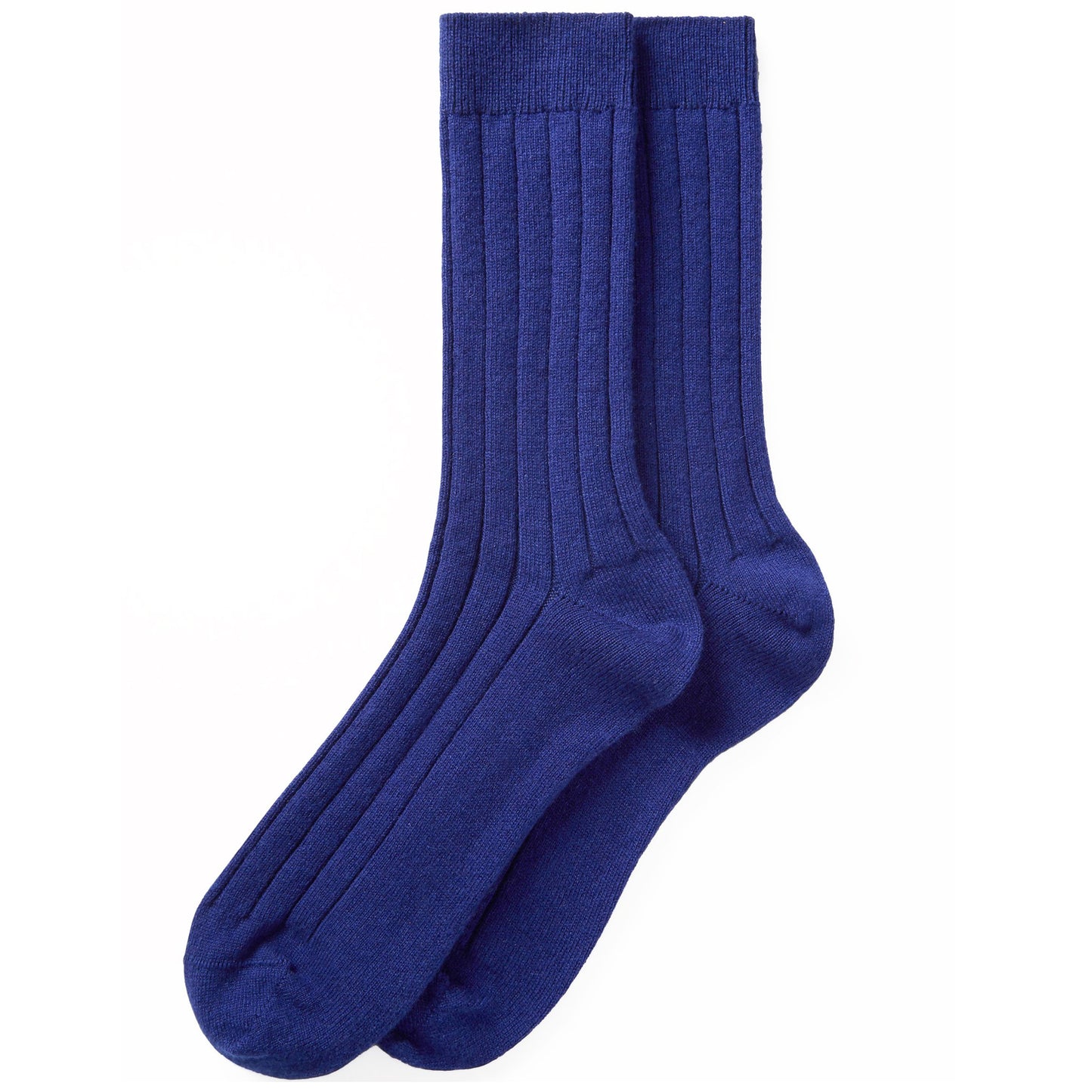 Royal Blue Cashmere Ribbed Socks