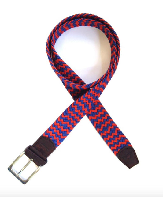 Red and Blue Woven Belt - Made in Italy