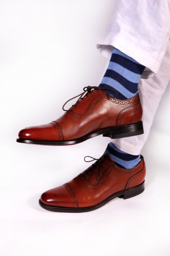 Blue Striped Morrows Outfitters Socks