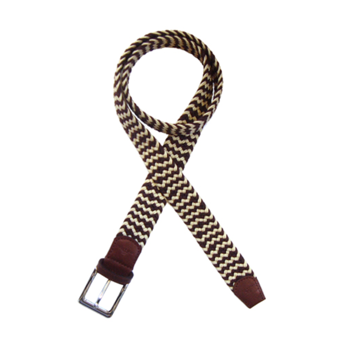 Brown & Cream Zig Zag Belt