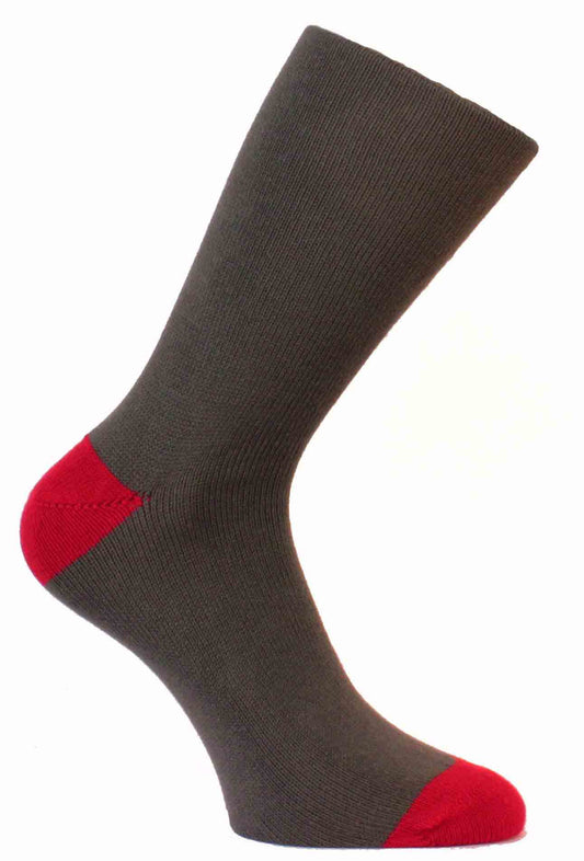 Severn Thin Red and Brown Socks - Seamless Toe Design