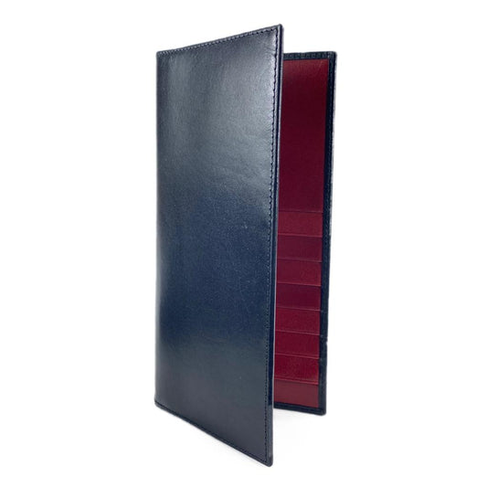 Tall Leather Wallet - Black with Red