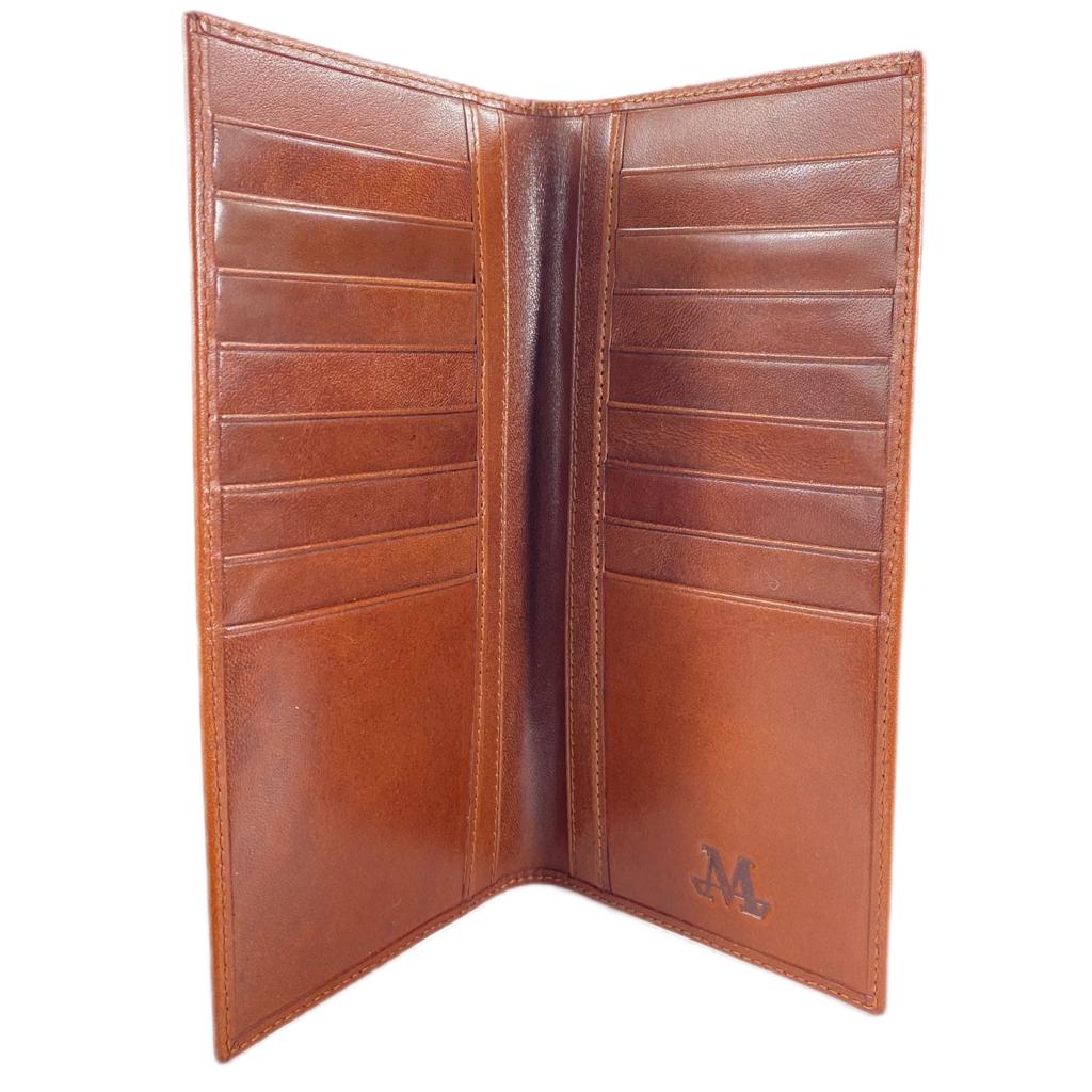 Tall Leather Wallet - Havana Tan